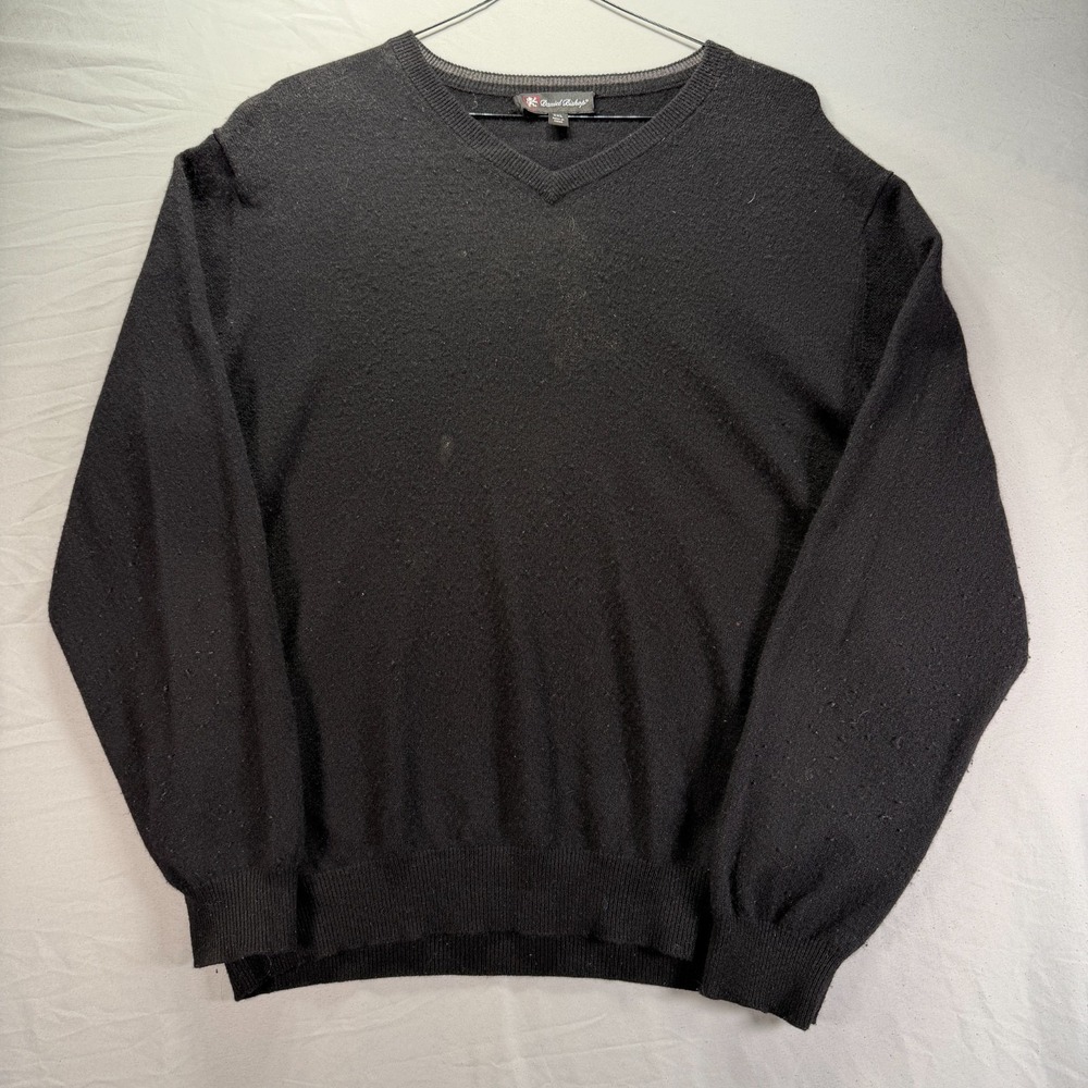 Daniel Bishop Cashmere Sweater Mens 2XL Black Pullover Preppy Soft Golf